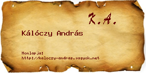 Kálóczy András névjegykártya