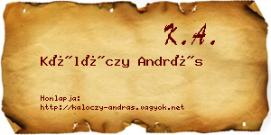 Kálóczy András névjegykártya