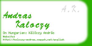 andras kaloczy business card